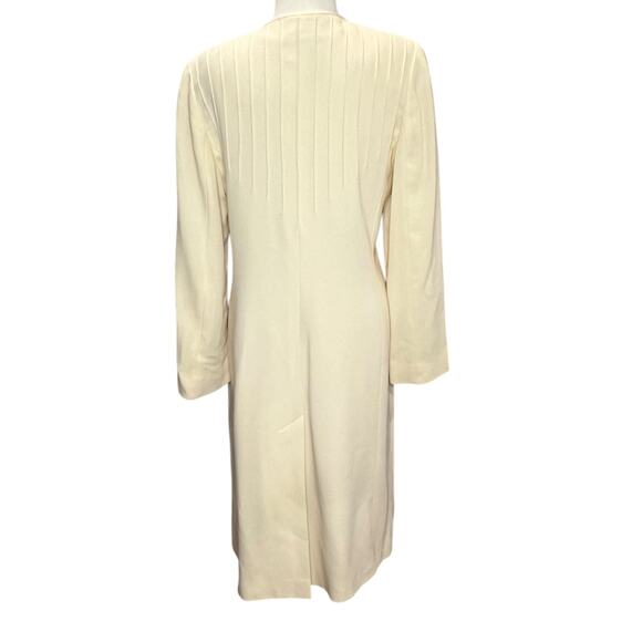 Vintage Valentino Miss V Coat Womens 12 /46 Cream Pleated Front Pockets Timeless - Picture 2 of 16